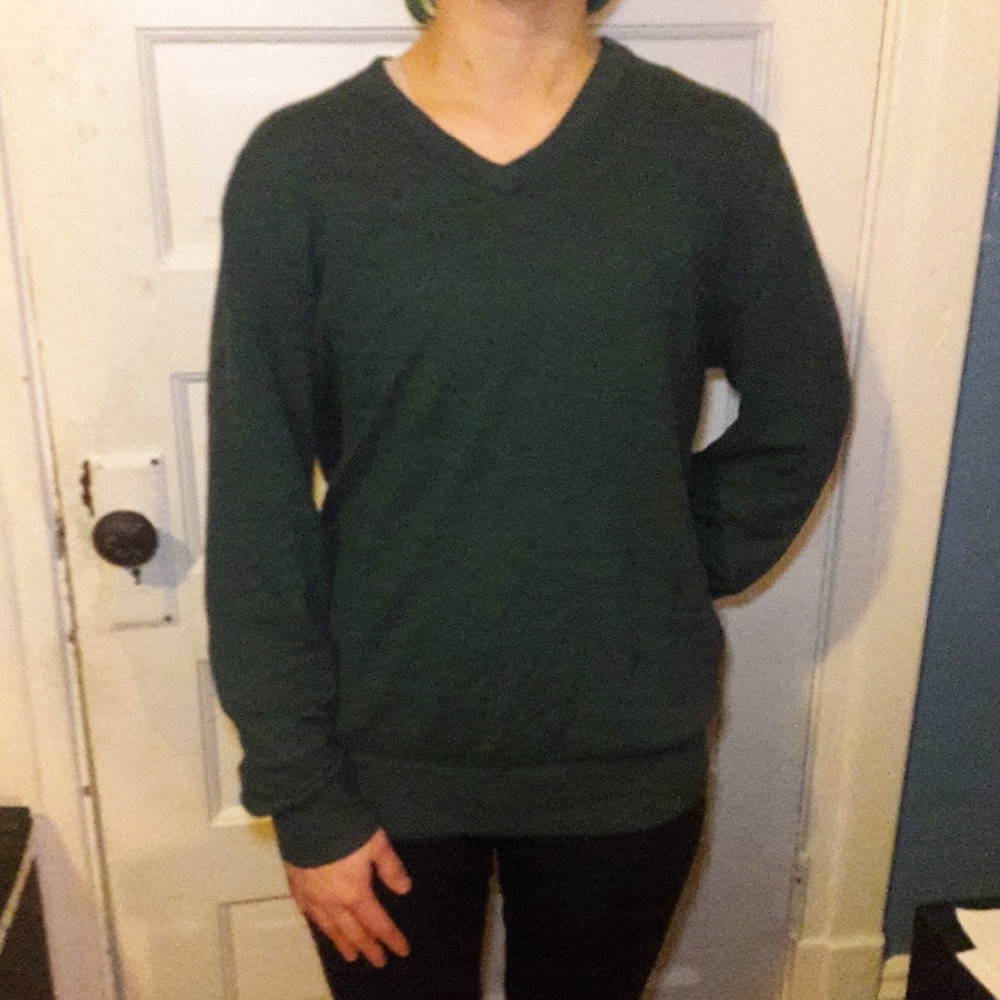 Green V-Neck Sweater